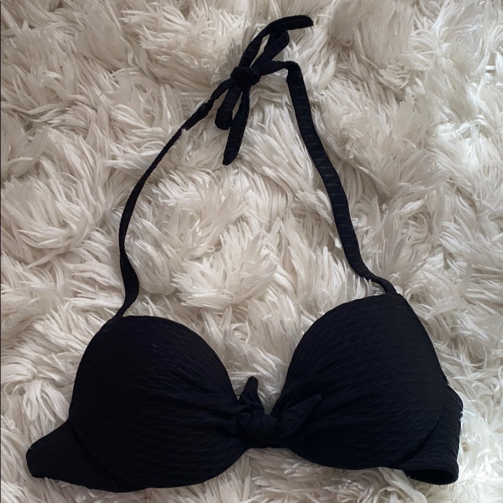 black halter bikini top